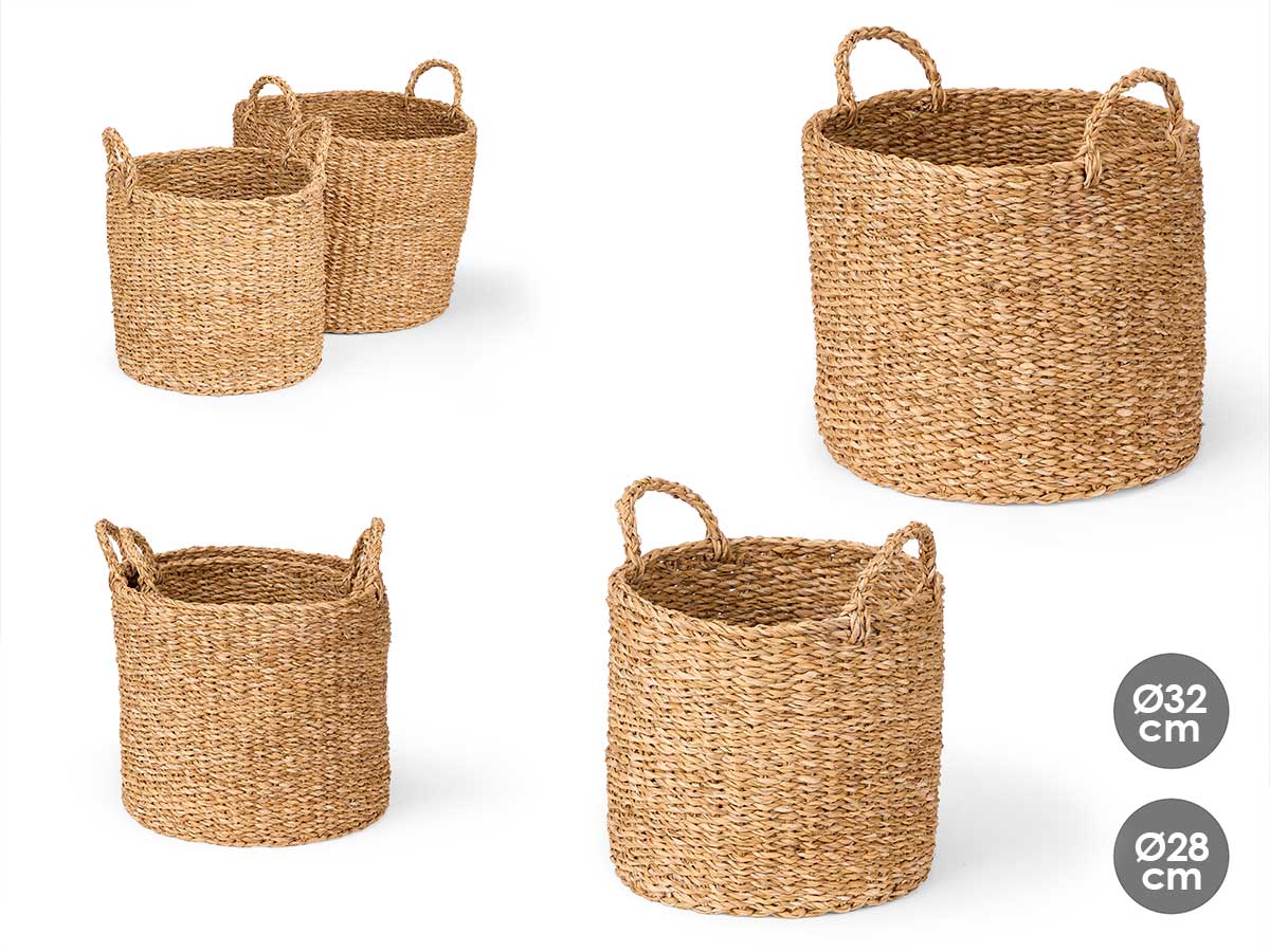 Conj 2 cilíndricos com pegas 32cm dia