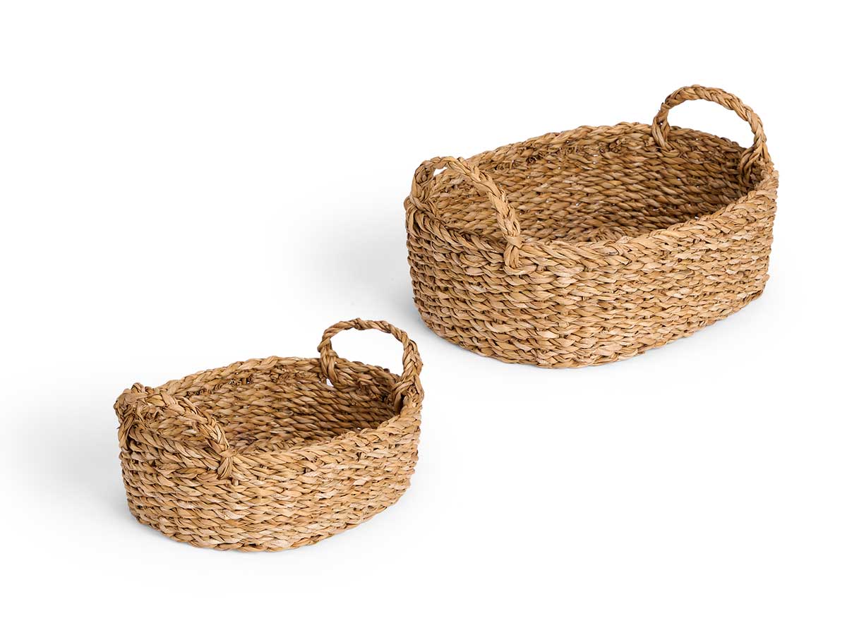 Set 2 paniers ovales poignées 31x21cm diam. – Image 2