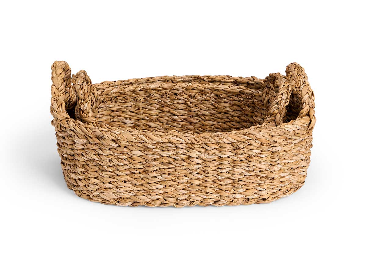 Set 2 paniers ovales poignées 31x21cm diam. – Image 3