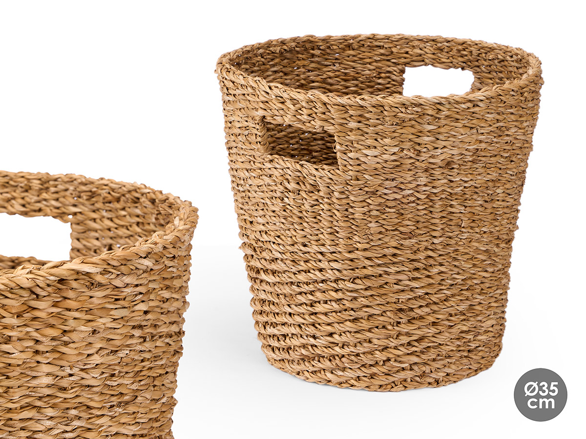 Cesto cónico com pegas 35cm dia