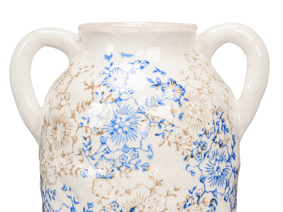 Jarron 2 asa azul beige 29cm - Imagen 3