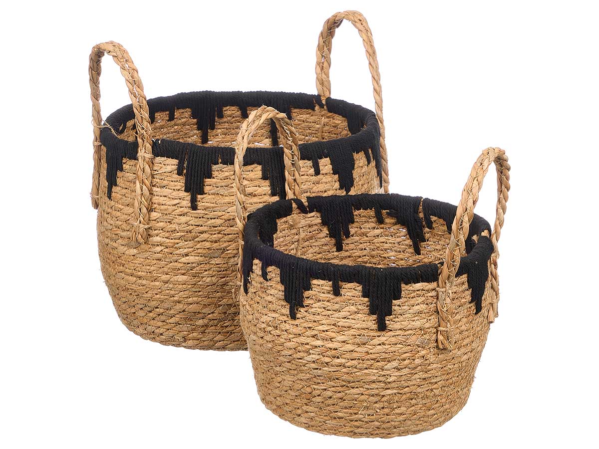 Set 2 pots fleurs bord noir – Image 2