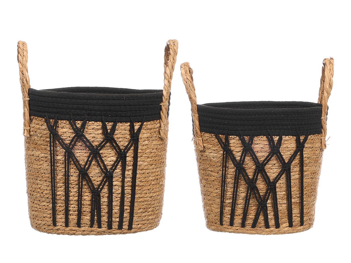 Set 2 pots fleurs bord noir – Image 2