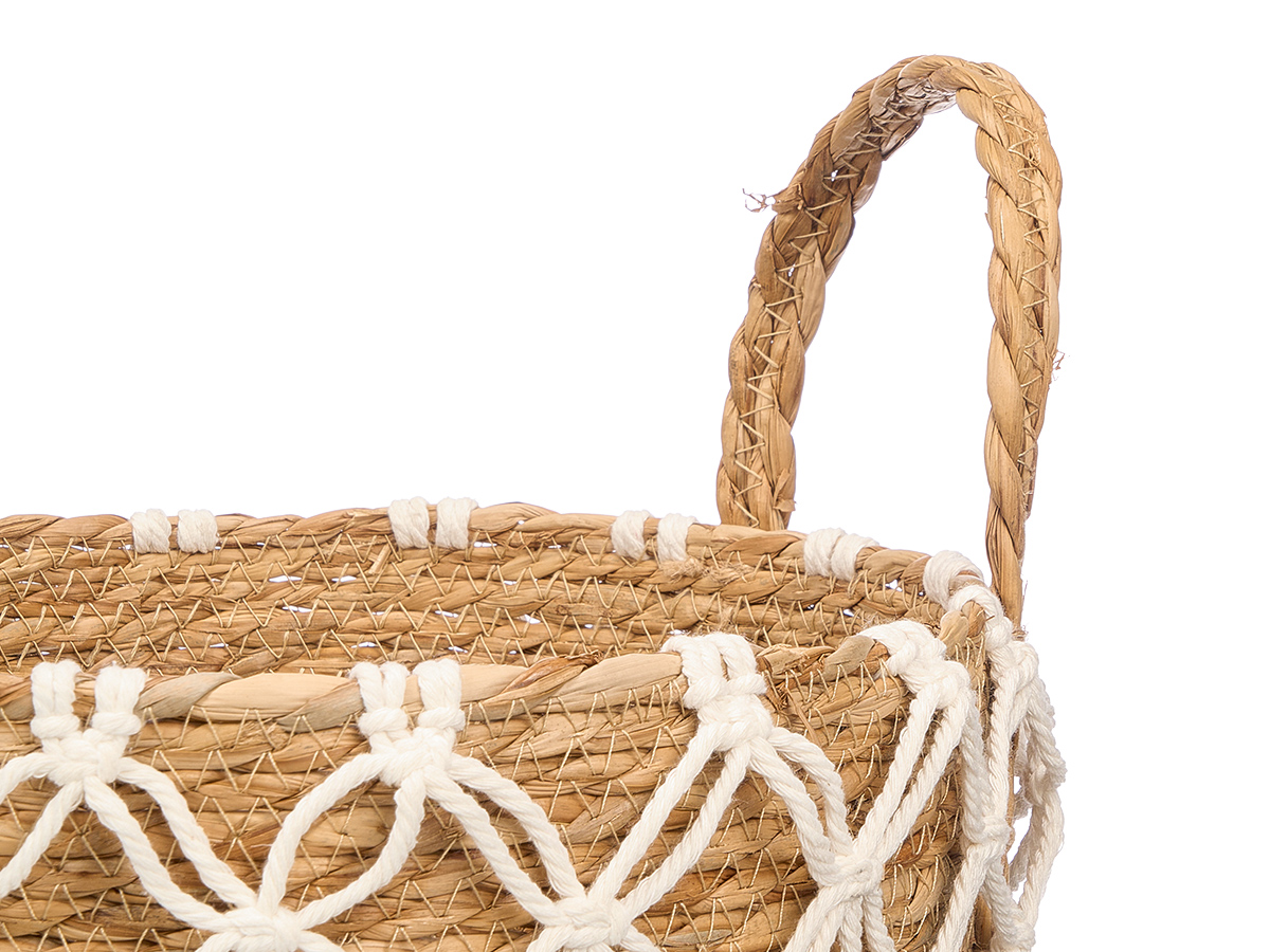 Set 2 maceteros macrame trenzado blanco - Imagen 2