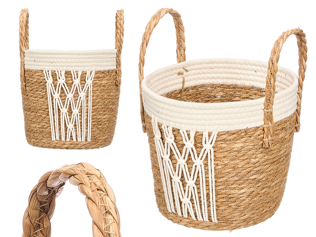 Macetero macrame colgante blanco pequeño