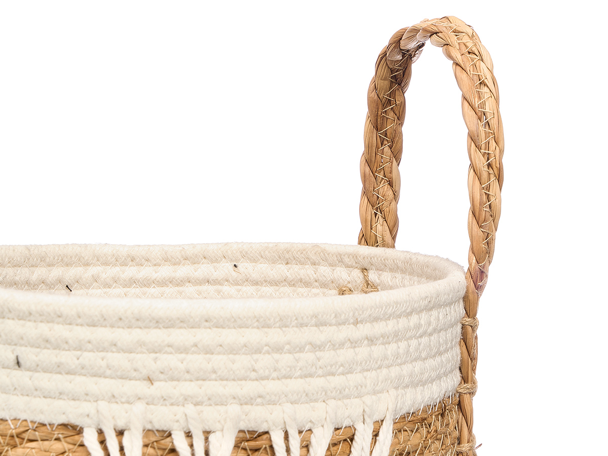 Macetero macrame colgante blanco pequeño - Imagen 3