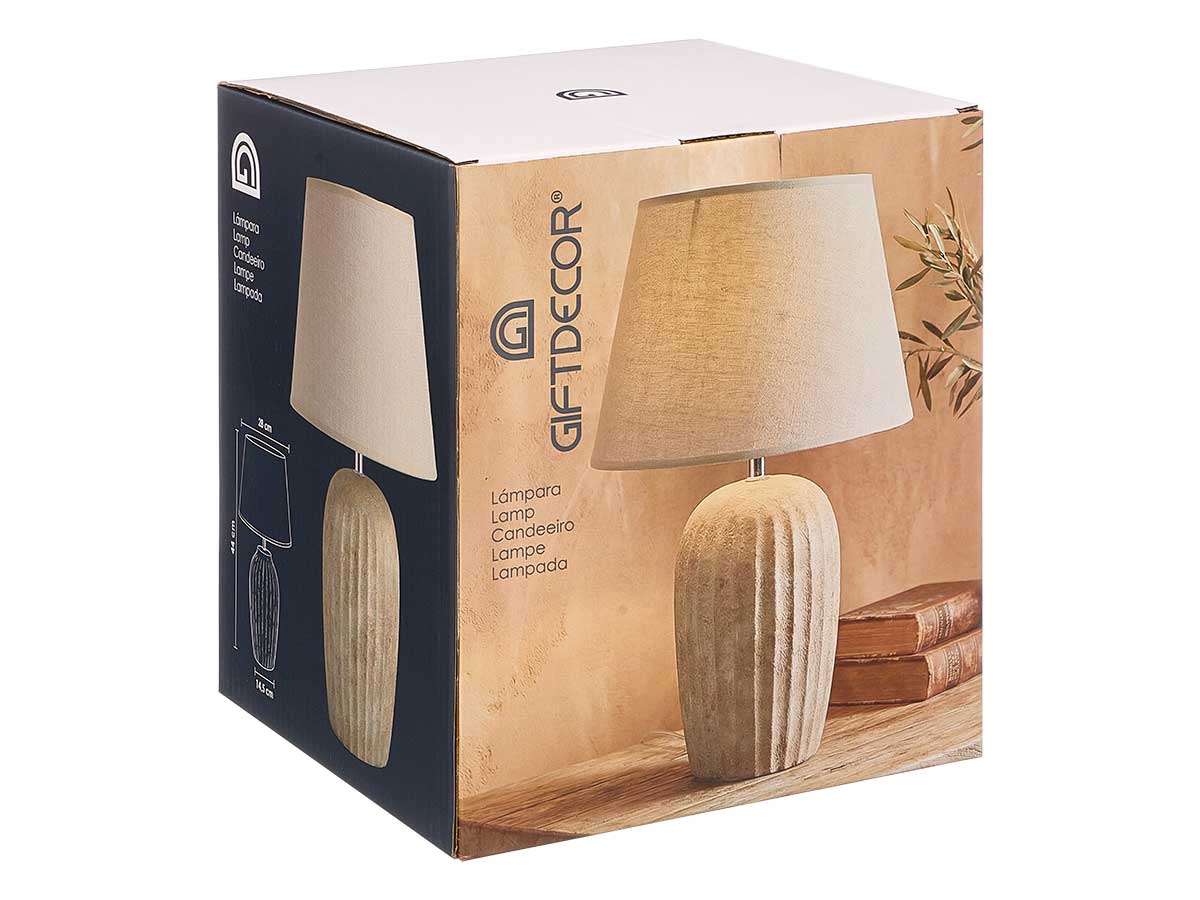 Lampe vieillie a rayures verticales 44cm – Image 3