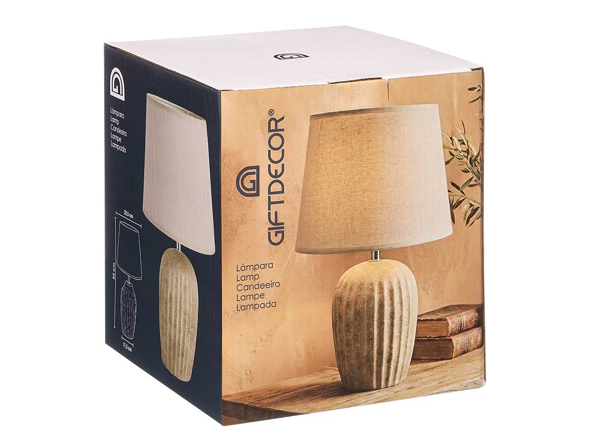 Lampe vieillie a rayures verticales 33cm – Image 3