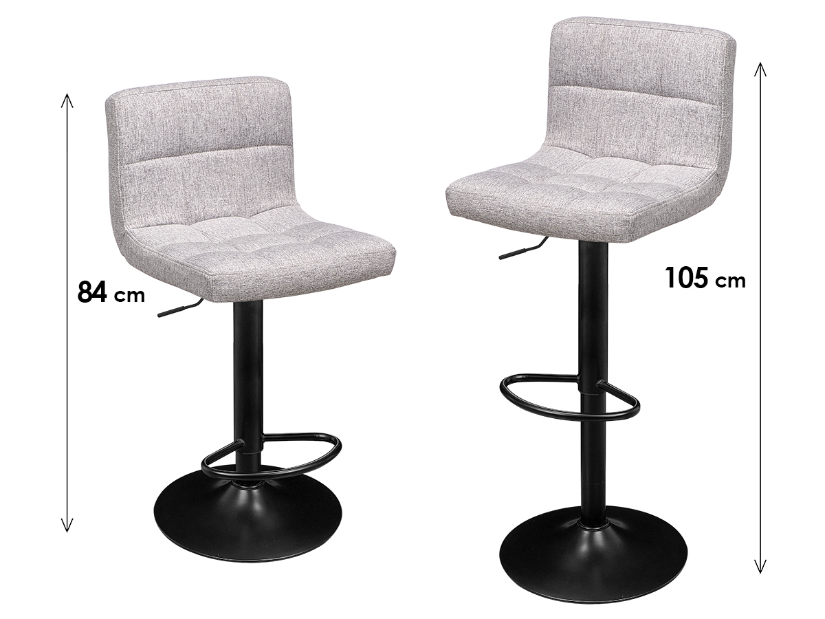 Padded stool backrest gray - Image 2