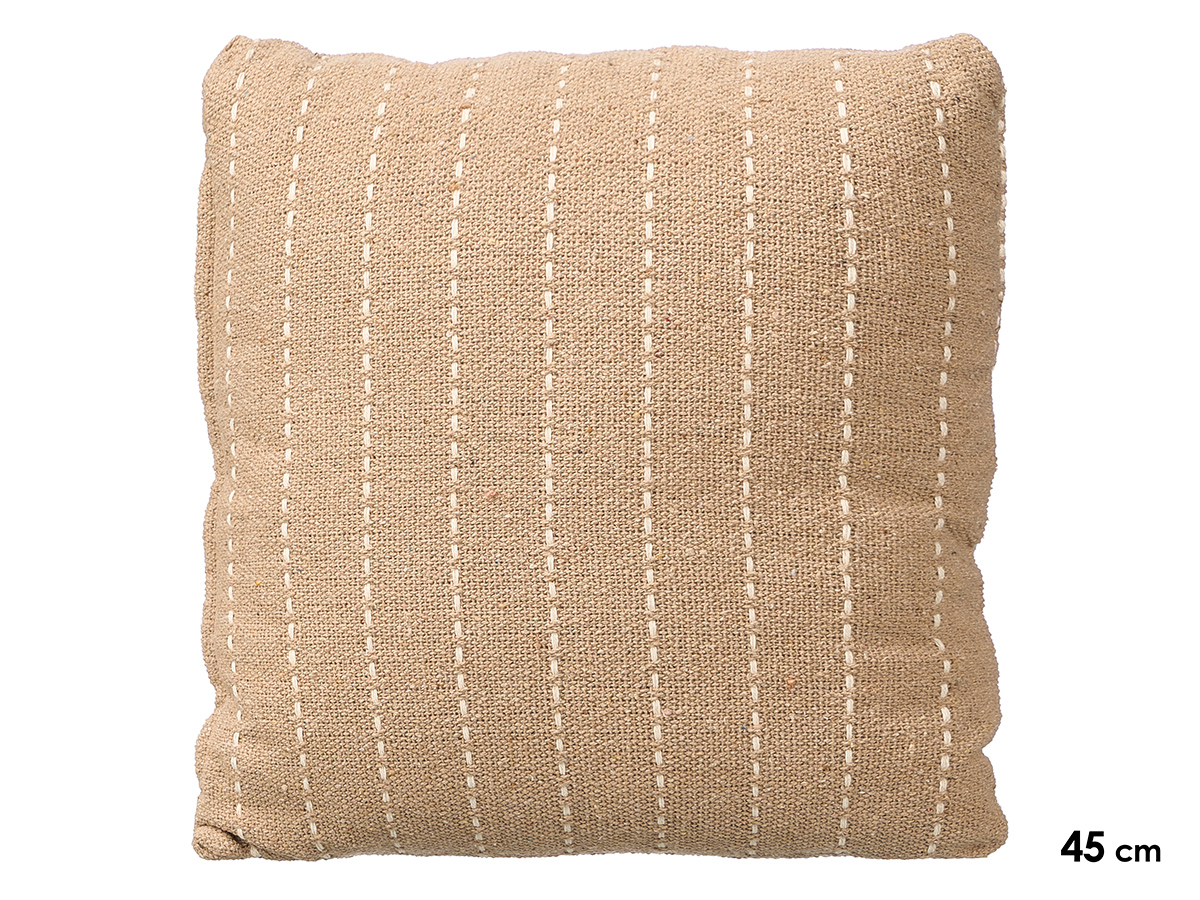 Cuscino a righe punto beige 45x45cm