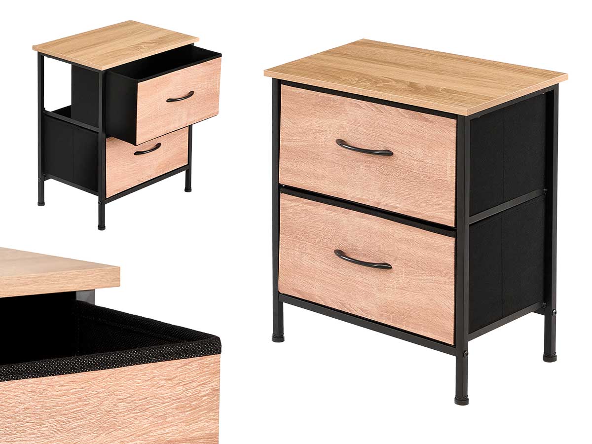 Meuble 2 tiroirs effet bois