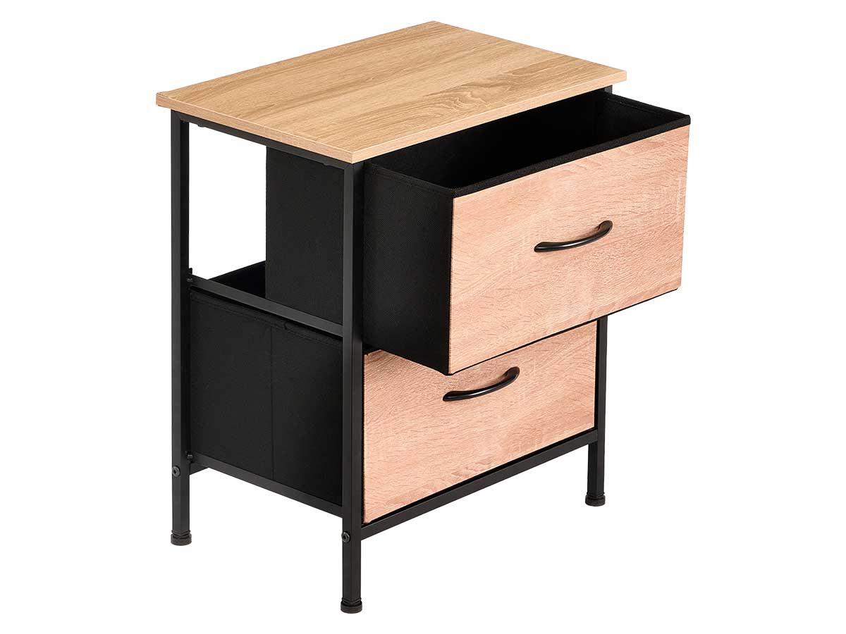 Meuble 2 tiroirs effet bois – Image 4