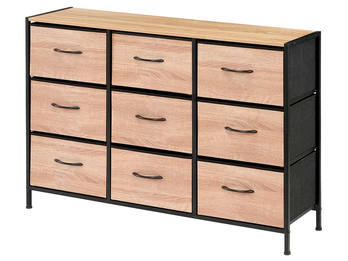 Meuble 9 tiroirs effet bois – Image 2