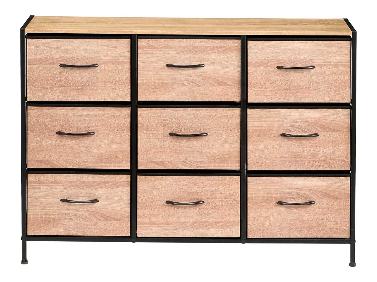 Meuble 9 tiroirs effet bois – Image 3