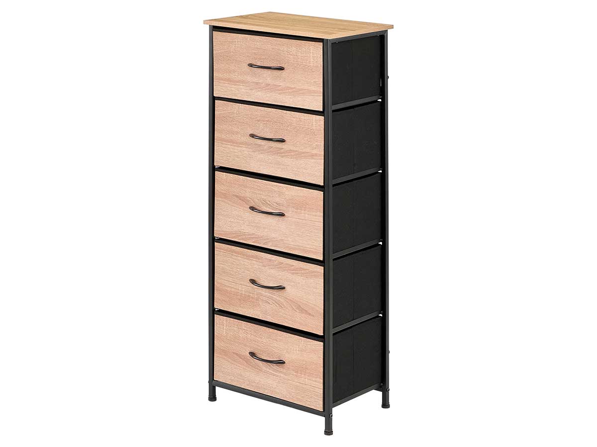 Meuble 5 tiroirs effet bois – Image 2