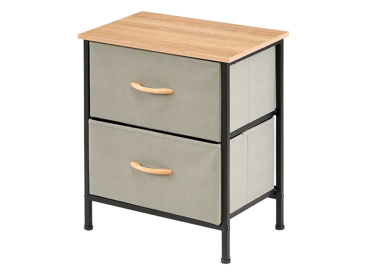 Meuble 2 tiroirs gris – Image 2