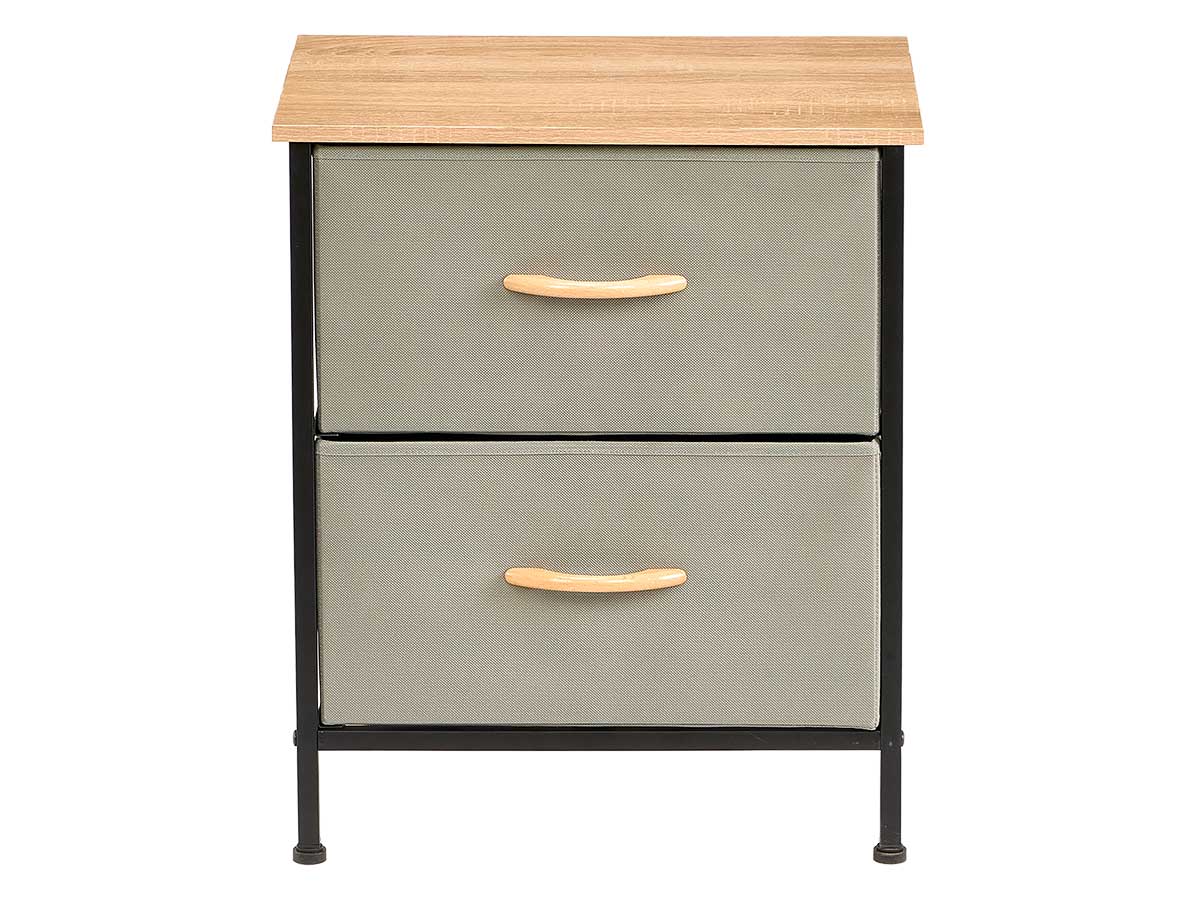 Meuble 2 tiroirs gris – Image 3