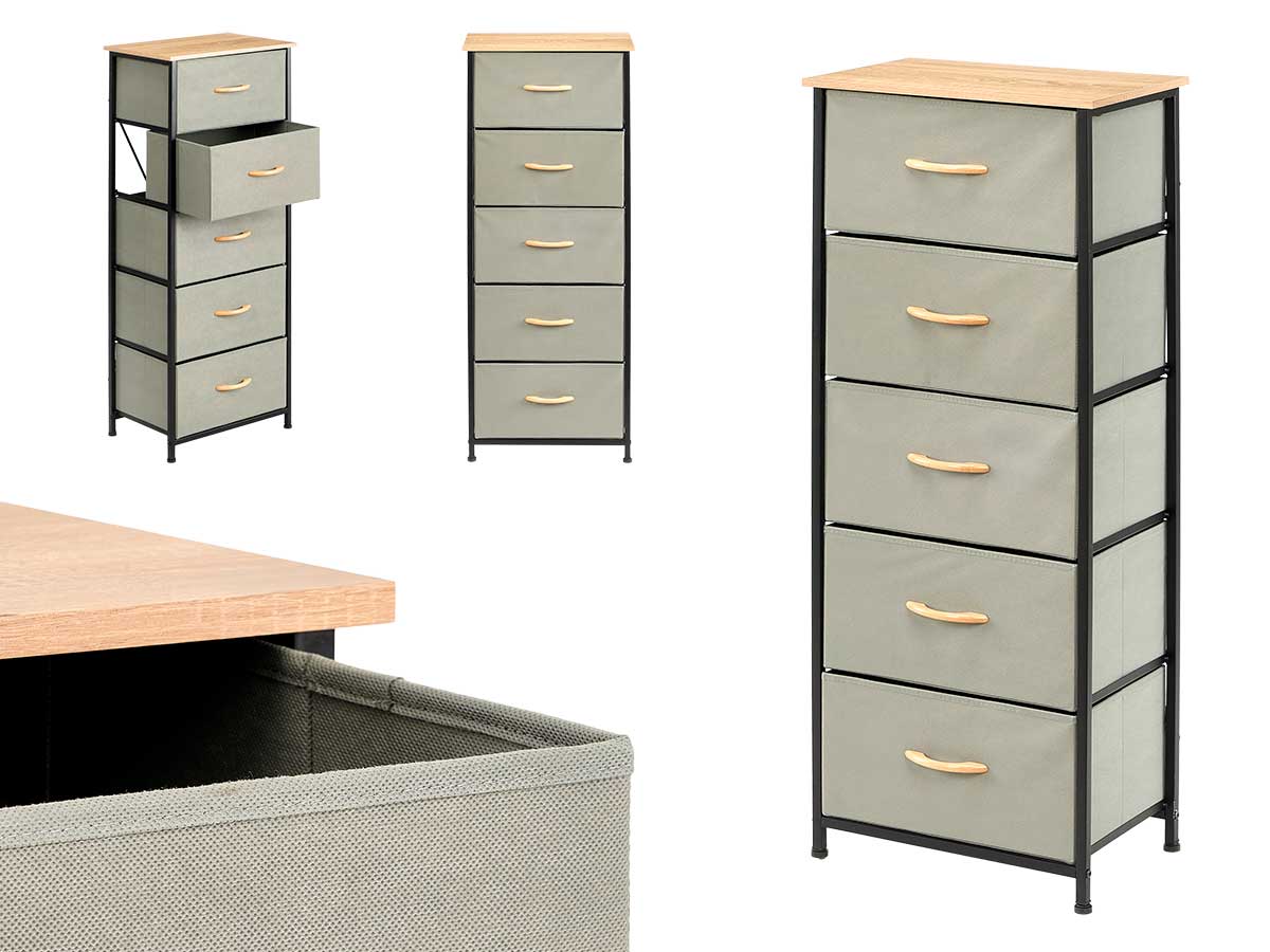 Meuble 9 tiroirs gris