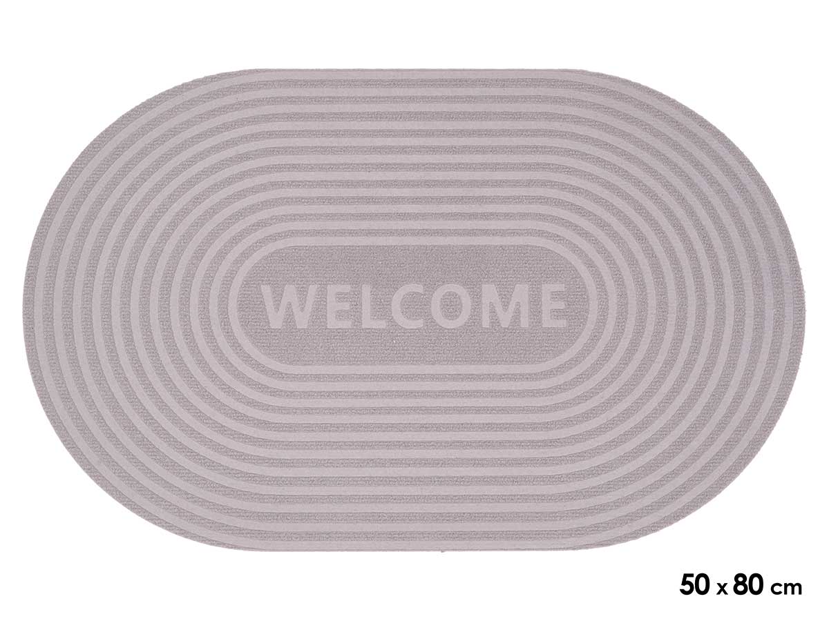 Tapete entrada welcome cinzento 50x80cm