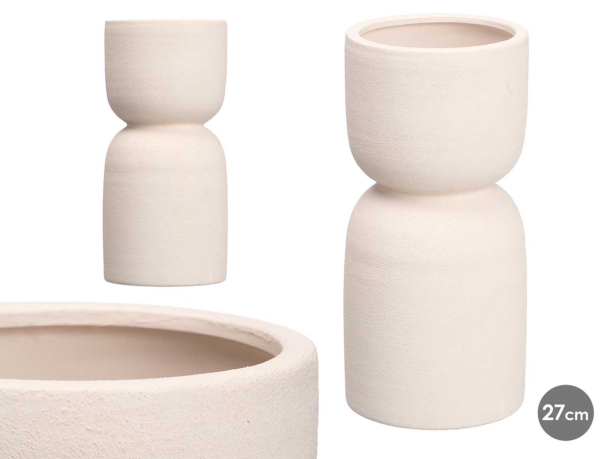 Vase diabolo 27cm blanc