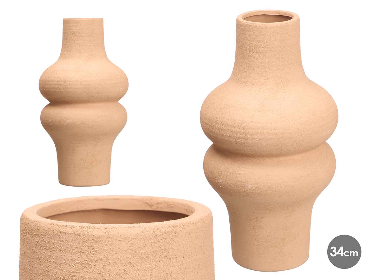 Vase courbes 34cm terre