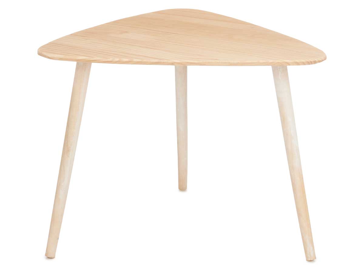Tavolino triangolo naturale bianco - immagine 3