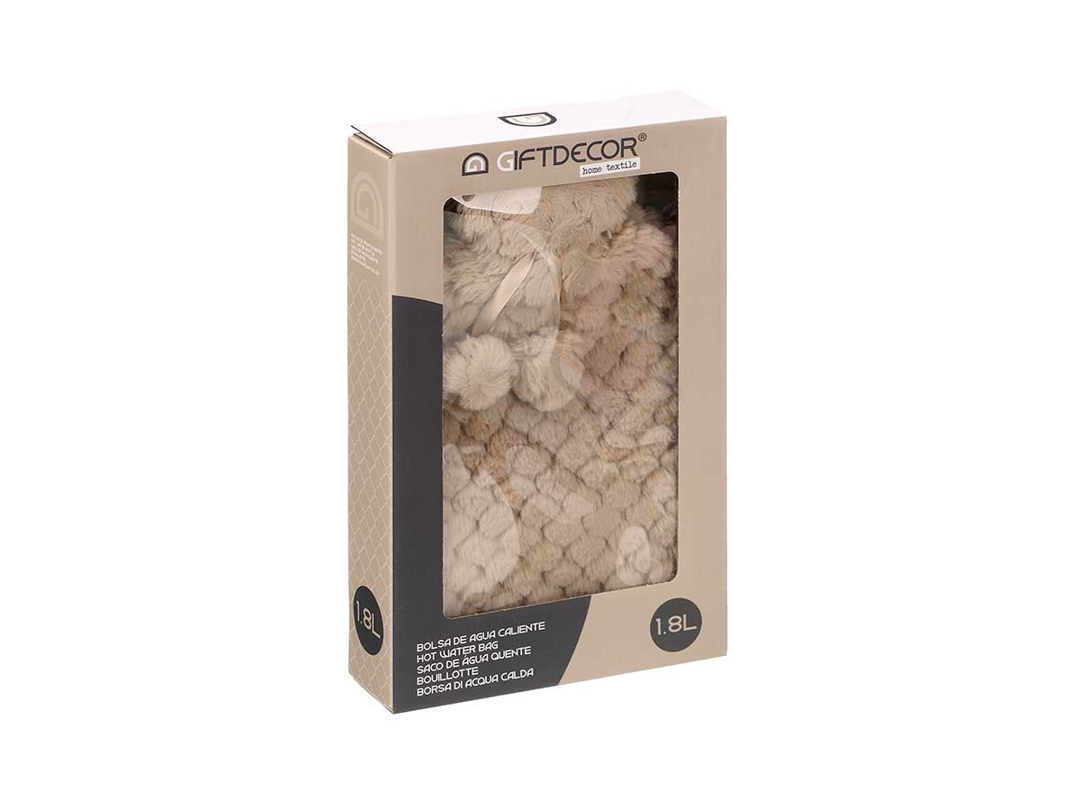 Hot water bag 1.8l beige pile cover - Image 2