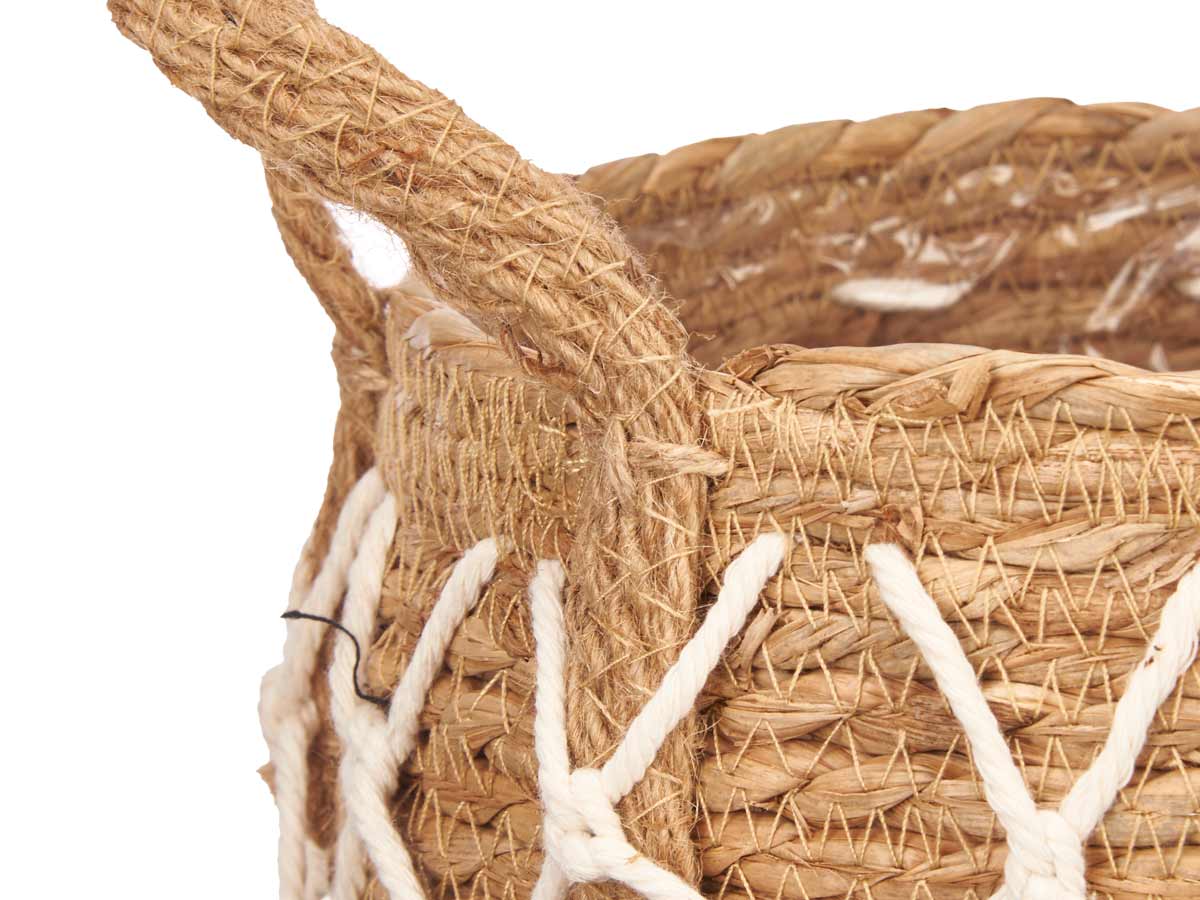 Maceta esparto 20cm ovalada asas macrame - Imagen 3