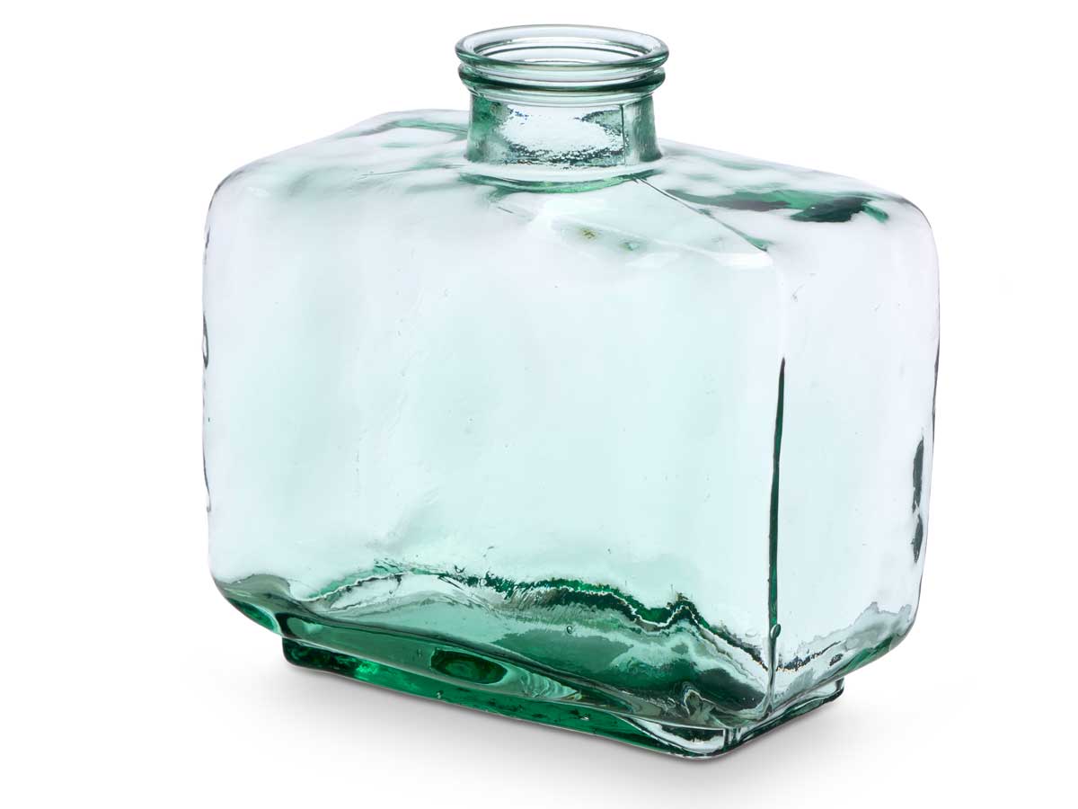 Jarron vidrio reciclado rectangular 27 cm - Imagen 2