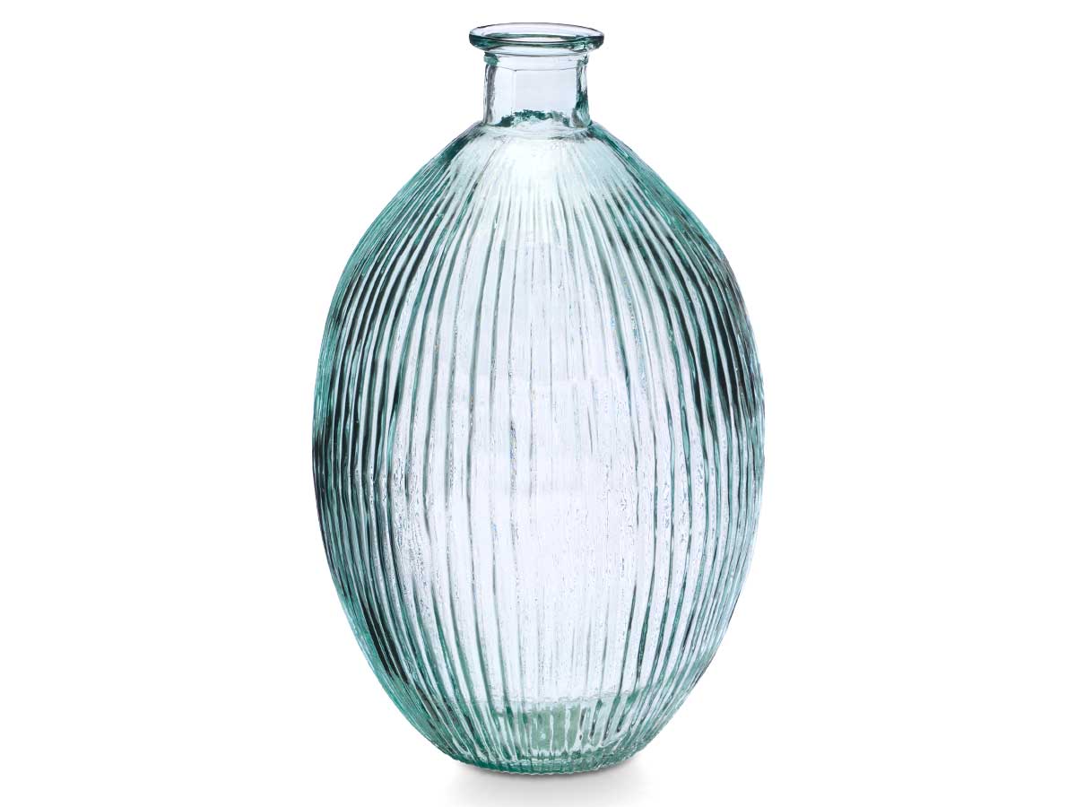 Jarron vidrio reciclado rayado 48 cm 21 l - Imagen 2
