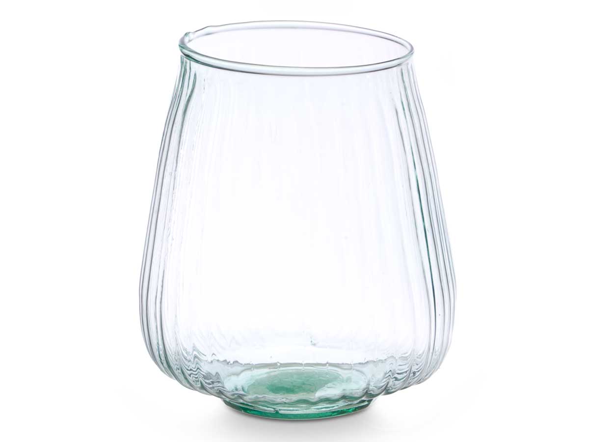 Jarron vidrio reciclado rayado 19,5 cm - Imagen 2