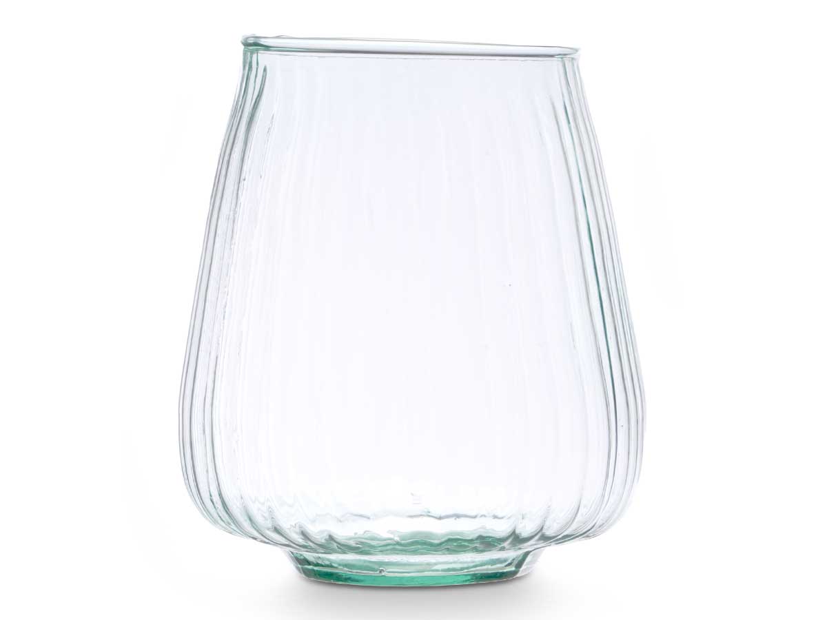 Jarron vidrio reciclado rayado 19,5 cm - Imagen 3