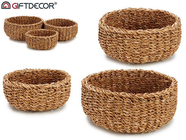 Conj 3 cestos redondos