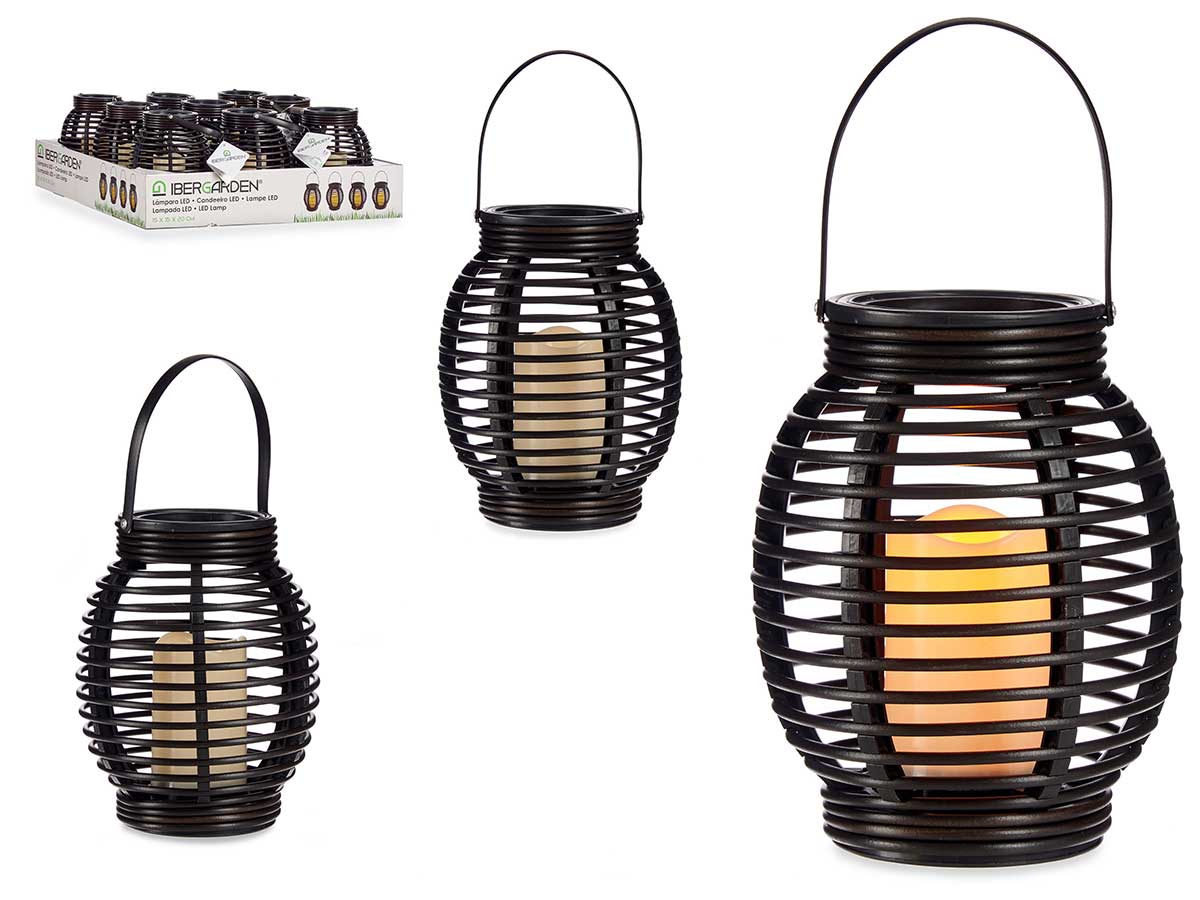 Lanterna vela led com asa 16,5x21 cm