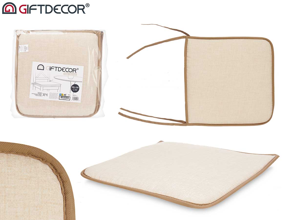 Coussin chaise 38x38cm ivoire