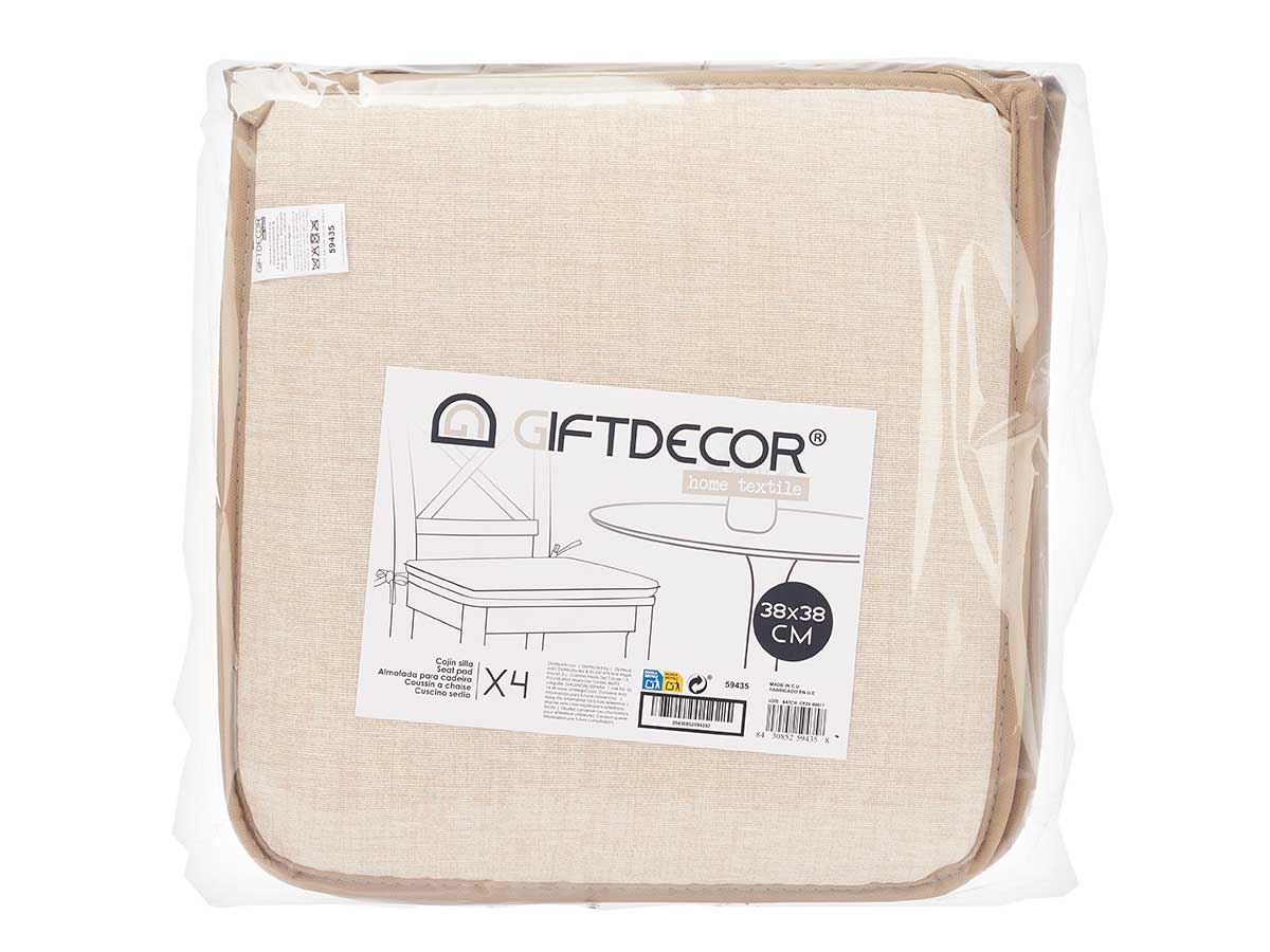 Coussin chaise 38x38cm ivoire – Image 3