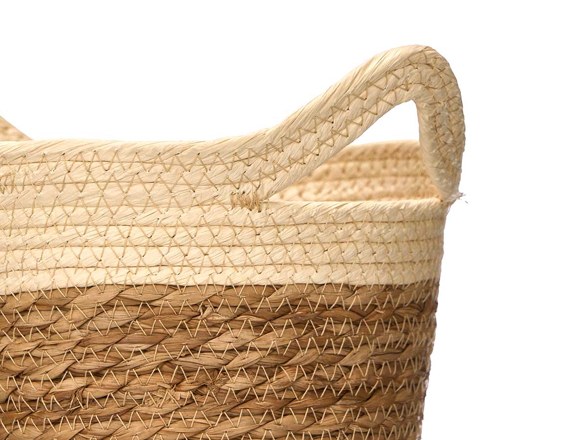 Set3 paniers ronds avec poignées 16cm haut naturel – Image 3