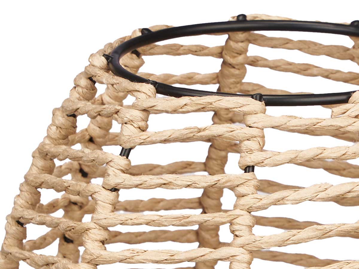 Lampada da tavolo ovale corda su base legno - immagine 4