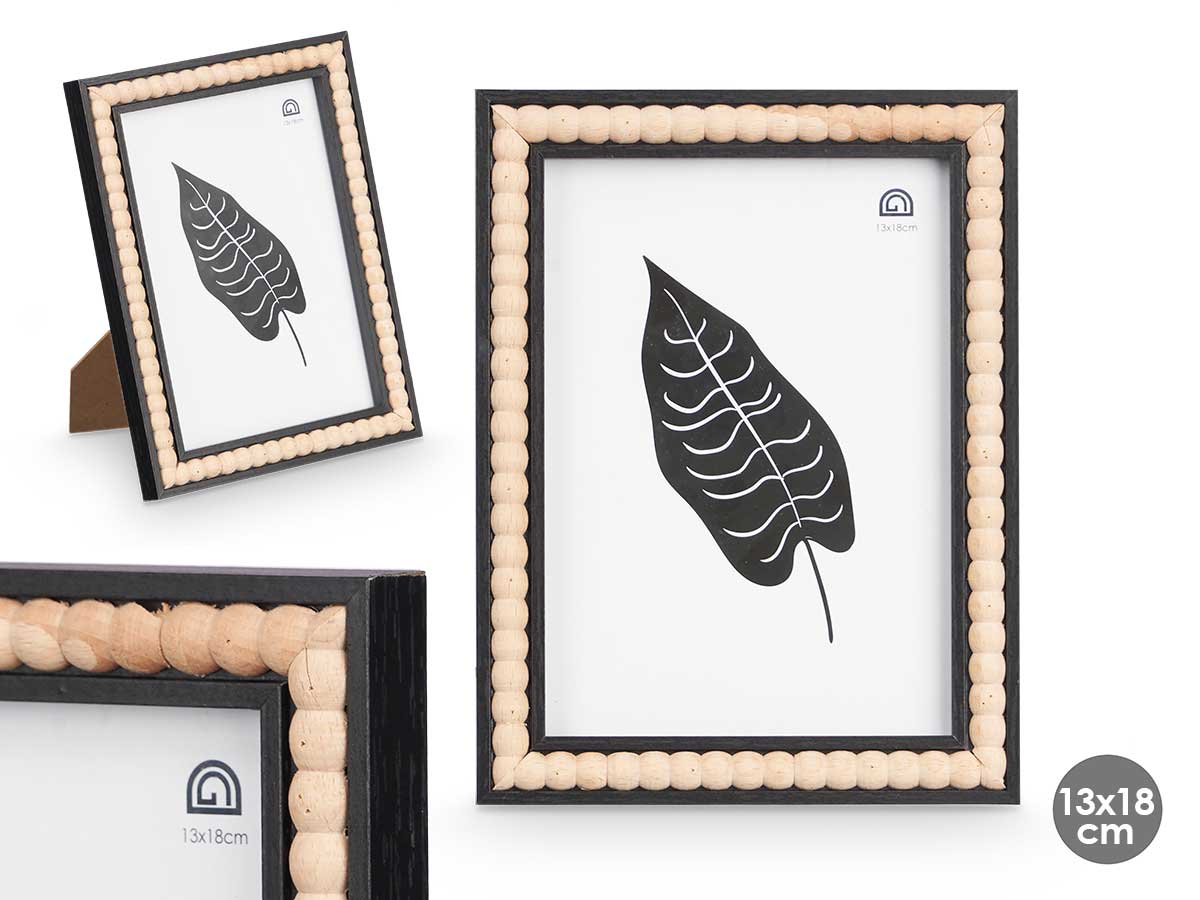 Portafotos negro bolas 13 x 18 cm