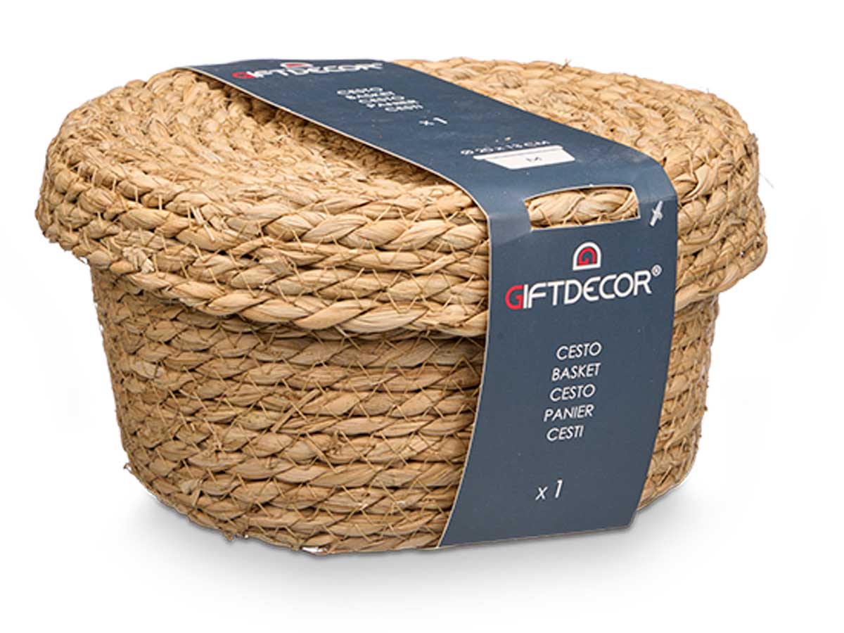 Cesto tampa redondo med natural - Image 2