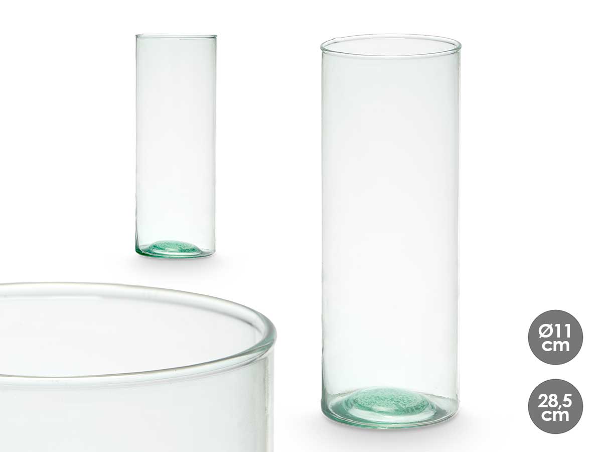 Jarron vidrio reciclado 11x28.5cm