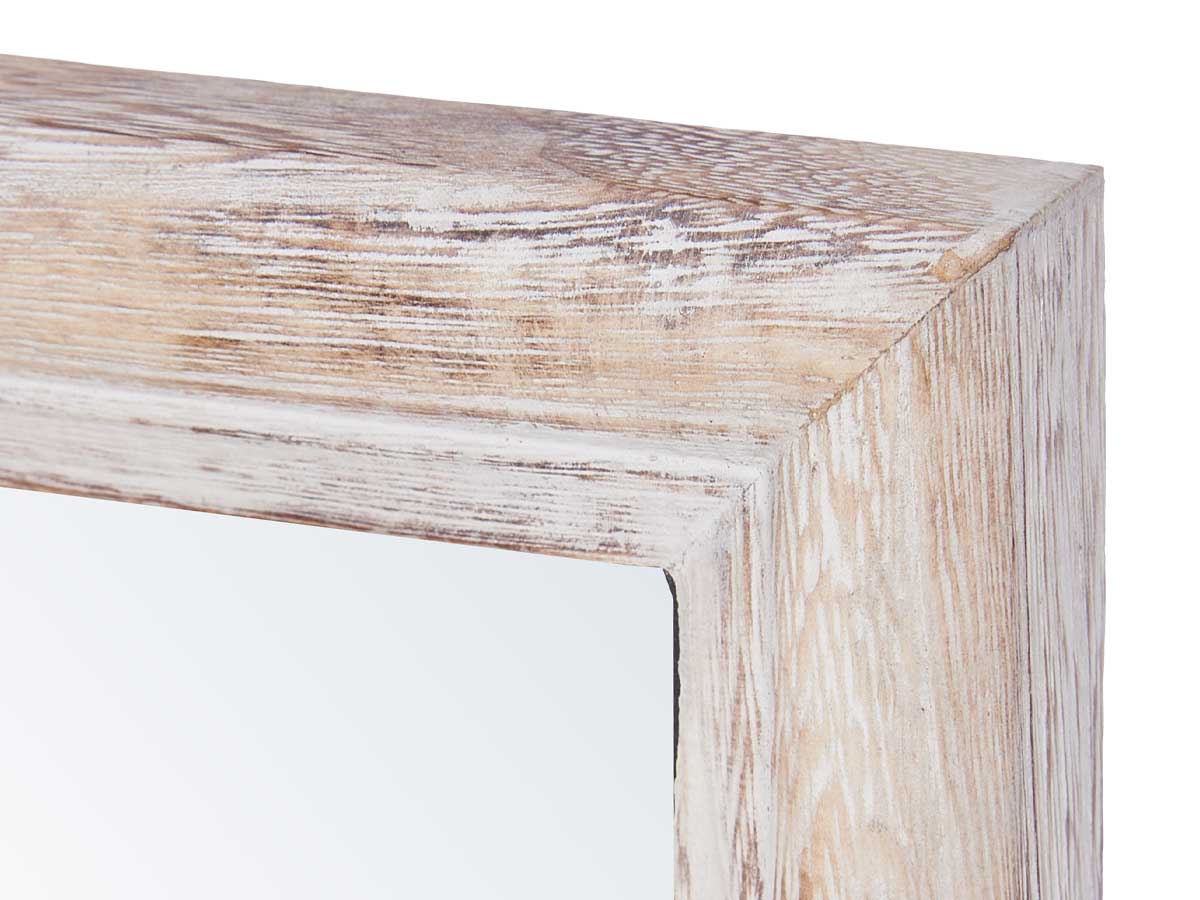 Wall mirror wooden frame 50 x 70 cm natural - Image 3