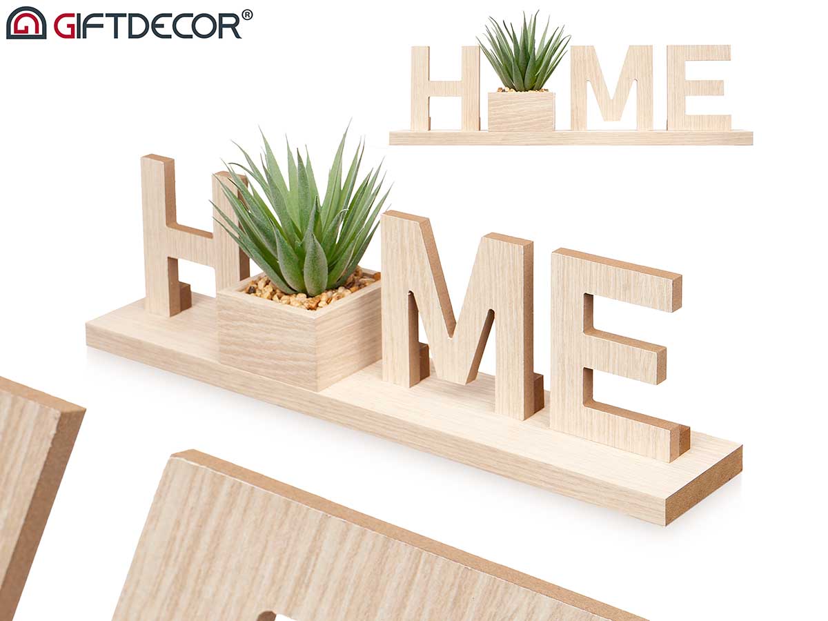 Decorative sign home with plant