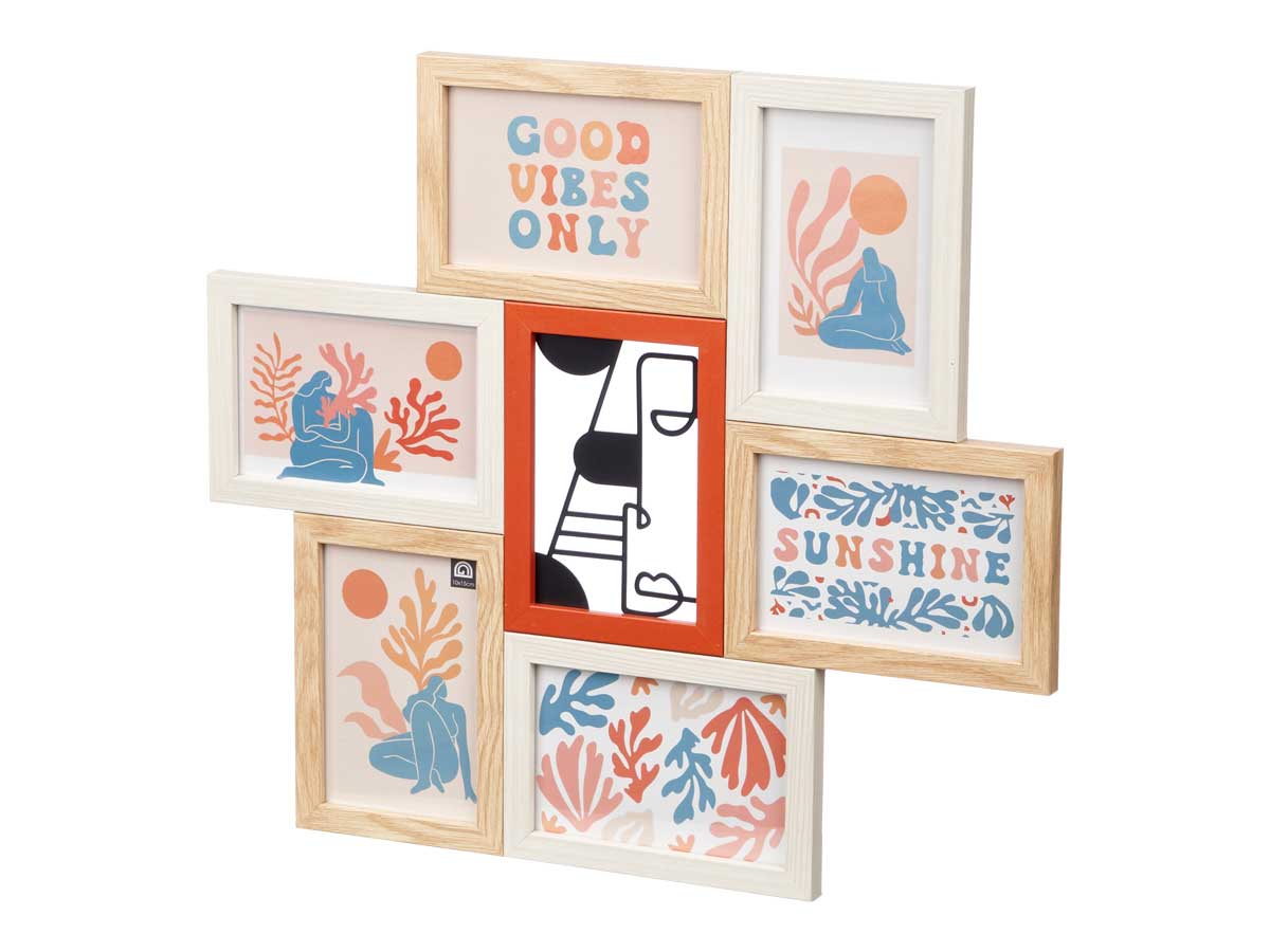 Portafoto multiple 6 10x15cm con metal - Imagen 2