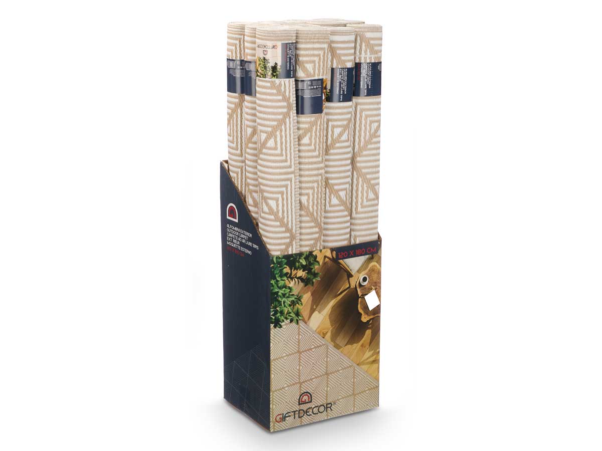 Tapis beige blanc a losanges 120 x 180 cm – Image 2