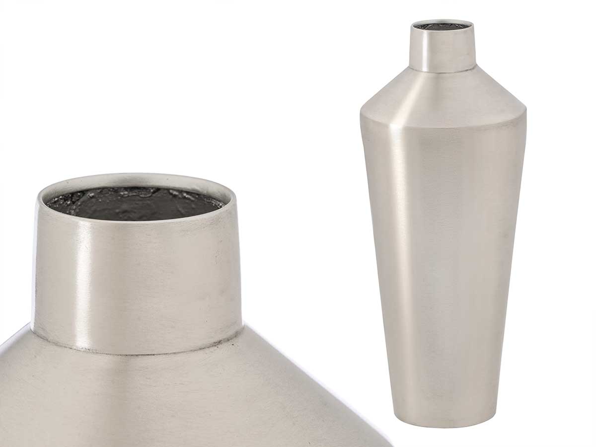 Vase conique argenté grand
