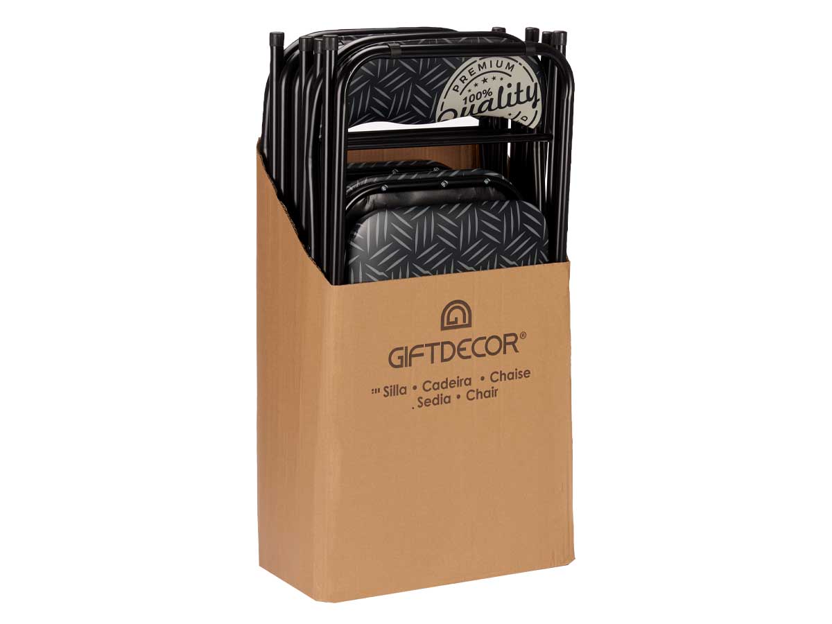 Folding chair pvc matt black legs quality - Image 3