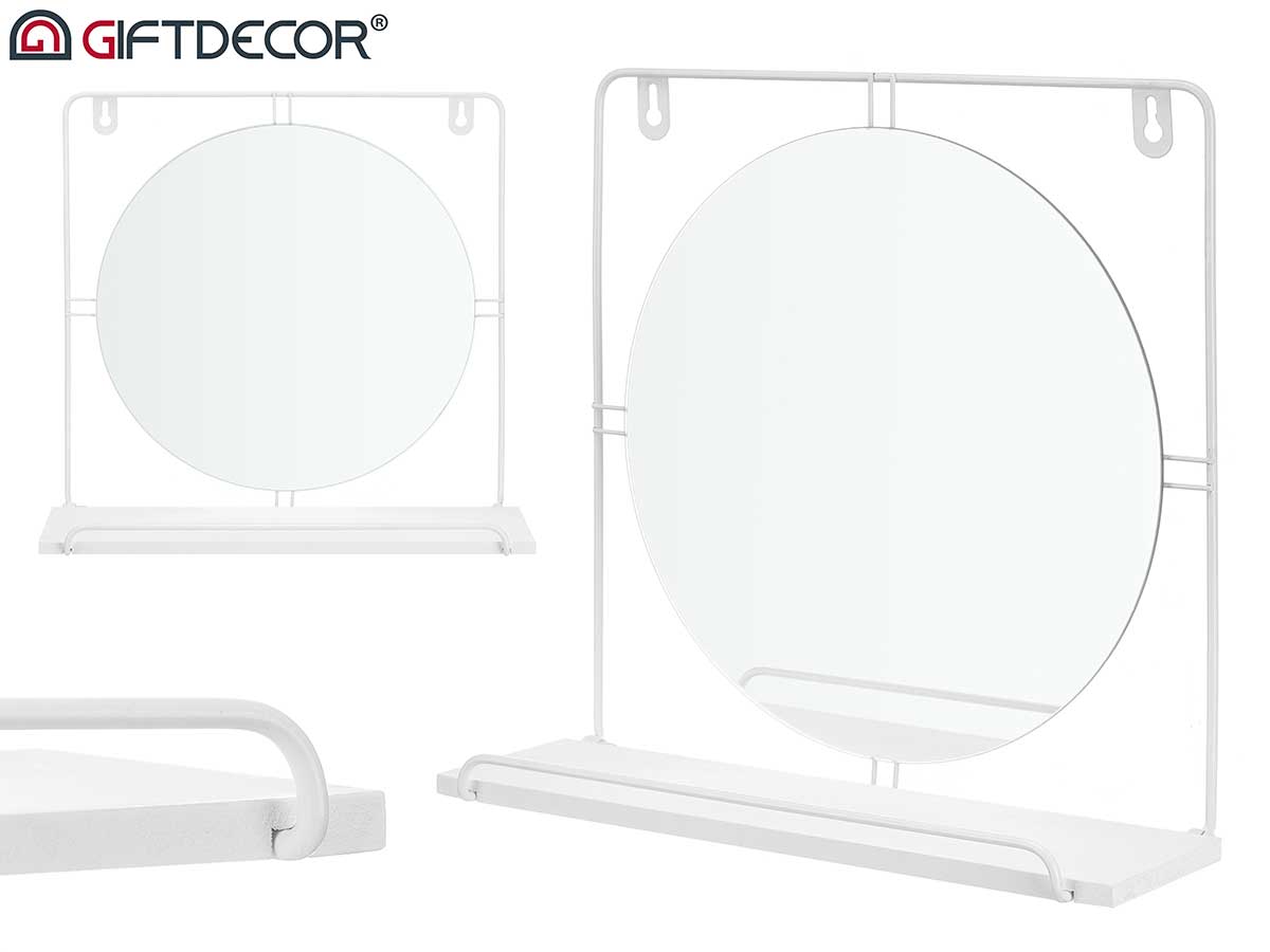 Mensola a muro specchio bianco