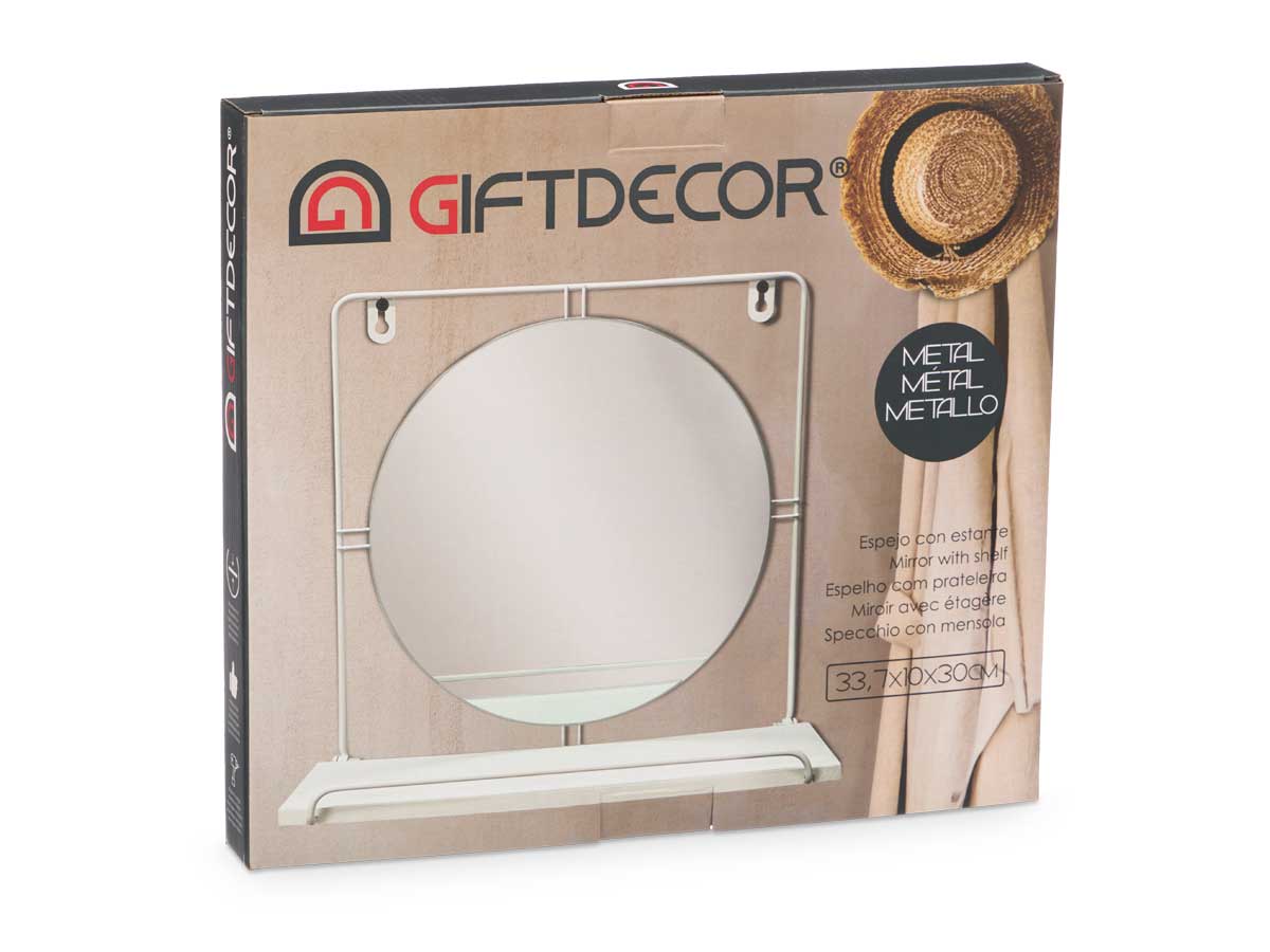 Mensola a muro specchio bianco - immagine 3