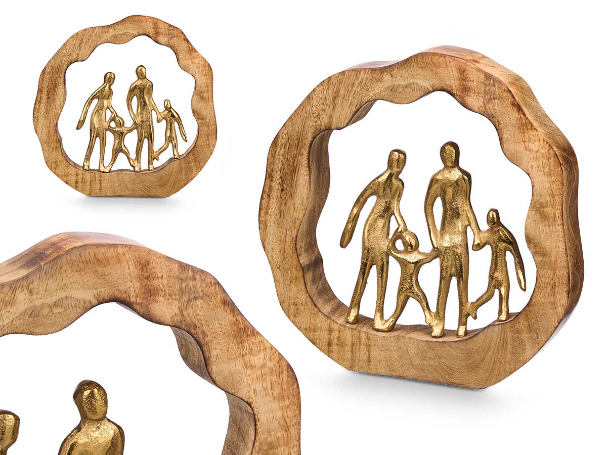 Golden family decoration stand